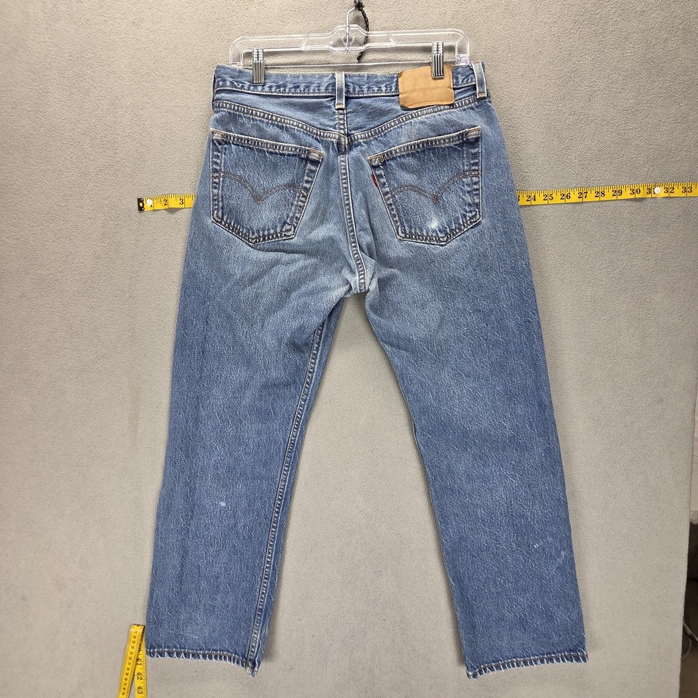 Vintage Levis 501 Jeans Mens Blue Straight Button Fly Made In USA Fits 30x26 - Picture 2 of 16